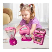 Set de Juguete de Cocina con Horno, Batidora y Licuadora - Rosa - Ver 3