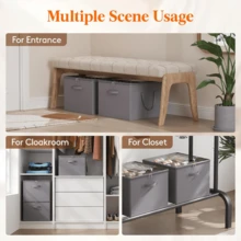 Local Delivery-
 Shoe Storage Organizer For Closet, Fits 12-16 Pairs, Large Shoe Box Storage Containers With Clear Cover And Reinforced Handles, Foldable Storage Bins Fits For Boots Heels Sneakers, 2 Pack Gray