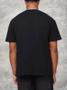 Men's Summer Short Sleeve T-Shirt, Plus Size, Y2K Style, 100% Cotton, "Dead  Gangster" Movie Print, 200g Heavyweight Cotton T-Shirt For Halloween - 黑色 - 查看 4