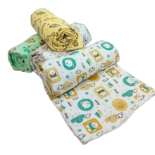 Anti-Allergic Baby Blanket Super Soft Flannel 100% Cotton Large - 70x90cm Girl Boy Minasrey Blanket Printed With Crochet Around - 中性的 - 查看 2