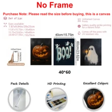 3 件套、万圣节画廊墙、万圣节印刷品、复古万圣节印刷品、鬼魂画、黑暗学院装饰、万圣节墙面艺术印刷品、带画框的墙面艺术、墙面艺术、海报、帆布材料（可选画框）、万圣节礼物、特殊礼物、家居装饰、厨房装饰、客厅装饰、卧室装饰、办公室装饰、不给糖就捣蛋