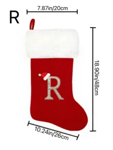 20in/48cm 26 Alphabet Letters Knit Monogram Stockings, Stockings Large Monogram Christmas Xmas English Letters Hanging Stockings Socks Double Sided Fireplace Hanging Stockings For Party Decoration New Year Party Gift Favors Supplies,Personalized Initial Stocking, Family Holiday Xmas Party Decor Birthday - Multicolor - View 36