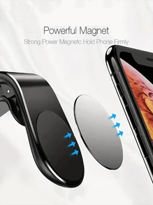 Supporto magnetico per telefono da auto a forma di L per la presa d'aria, supporto universale per cellulare con forte adesione magnetica, supporto magnetico in metallo per telefono da auto compatibile con , smartphone Android, regalo per compleanni, famiglia, amici