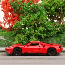 Modelo de coche a escala 1:43 fundido a troquel para  GT 2017 - Coche de juguete de aleación con acción de retroceso, rojo/negro, diseño detallado, regalo perfecto para niños y coleccionistas, vehículo de juguete a presión | Artículo de coleccionista | Juguete de aleación de zinc - Rojo - Ver 4