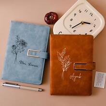 定制姓名PU皮笔记本 - 个性化旅行/教师/教会笔记本，仿皮硬面日记本，毕业/母亲节/父亲节/教师节/周年纪念礼物，学习用品，返校季，多功能，装饰性，可重复使用，现代，多彩，可爱，复古，卡通，卡哇伊，定制，个性化，独特，定制，员工，客户，学生，商务/工作/办公，学校，办公及学校用品，圣诞装饰，本地，节日日历