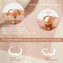 3 perechi de cercei hipoalergenici din oțel inoxidabil pentru găuri multiple pentru urechi, cercei rotunzi delicați placați cu aur de 14K pentru femei, cercei mici la modă și drăguți, tip rotund și șurub, pentru urechi sensibile