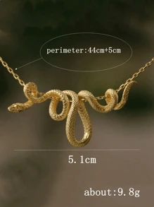 Glitzernde goldene silberne Schlangenketten-Halskette - kantig Punk Rock Hip Hop Schmuck - gewagt einzigartiger Schlangen-Anhänger für Frauen & Männer - vielseitiges Party-Geschenk