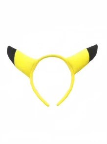 pokemon 1/4 Pcs Headbands - Fun And Festive Yellow-Themed Accessories, Pikachu Hair Hoops With Ear Designs, Foldable Ear Style