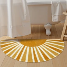 1 件可水洗仿羊毛半圆形阳光浴垫，防滑垫适用于卧室、客厅装饰地毯、厨房