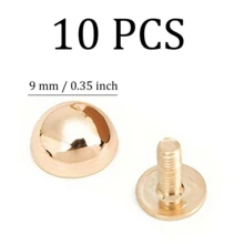 10pcs Round Metal Rivets, Wallet Screws, Ball-Shaped Screws, Bag Strap Accessories, Suitable For Handbags, Travel Bags Foot Protection Bags, Metal Flat Headed Nails, Wallet DIY Handle Strap Screws, Metal Buckle Screws Leather Crafts Hardware Accessories, Artificial Leather Crafts Jewelry Making Rivets Bag Accessories, Screw Leather Crafts Hardware Accessories, Chicago Screw Nail Wallet Feet, DIY Strap Rivets Screw Bucket Cap Bolt - Multicolor - View 5