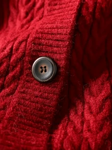 Plus Size Women Cardigan, Solid Color Elegant Mature Intellectual Elegant Ladies Outerwear, Long Sleeve Versatile Plus Size Women Knit Sweater