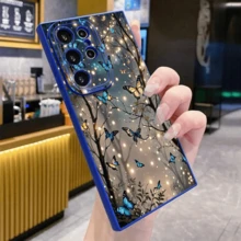 Glow In The Dark Butterfly Phone Case For  Galaxy A06 A16 A55 A54 5G A52 A53 A14 A34 A15 A35 S21 FE S25 S22 S23 S24 Ultra - 1_Blue - 查看 5
