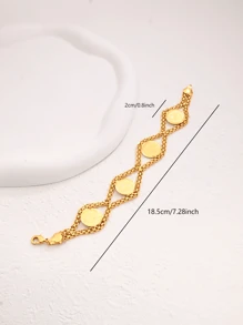 1 pieza Elegante brazalete ajustable para mujer con decoración de monedas vintage, de estilo casual con capas de moda