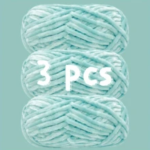 3pcs/Set 6mm Thick Velvet Chenille Yarn, 100% Polyester Fiber Yarn/Soft & Delicate, Suitable For Crochet Knitting Sweaters, Coats, Slippers, Hats And DIY Handicrafts - Multicolor - View 29