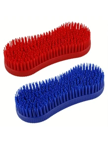 Set di 2 pezzi Spazzola per la pulizia e la toelettatura dei cavalli, strumento massaggiatore equestre e prodotto per la cura della bellezza