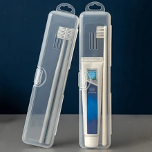 1set Travel Portable Transparent Toothbrush Box Electric Toothbrush Breathable Long Clause Flip Cover Storage Box