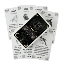 Conjunto Místico Femenino de Oráculo Animal: Cartas con Guía Espiritual ilustradas a mano con motivos de Luna y Serpiente para la Adivinación del Solsticio de Invierno