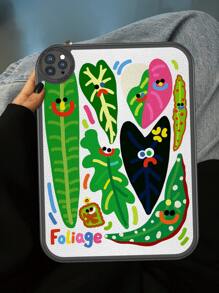 1 Peça Capa de Tablet com Ilustração de Expressão Fofa de Planta Verde de Verão com Sabor de Alho, Capa Protetora Espessa Antideslizante Giratória de 360 Graus Embutida para iPad 10ª Geração de 10,9 Polegadas, Capa de Tablet Portátil de Couro Protetora para iPad 10,2 Polegadas