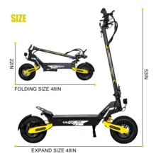 Off Road Electric Scooter For Adults, 1200W Motor Fast E Scooter, Up To 31/40 MPH Top Speed & 20/43 Miles Long Range, 11" Off-Road Tires, 330lbs MAX Load, Foldable - 黃色 - 查看 5