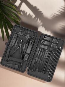 7/12/18/24件套指甲钳套装，不锈钢指甲钳，专业修脚套装，指甲锉，锋利指甲剪和指甲钳，手指甲和脚趾甲修甲套装，配有便携时尚收纳盒，美容护理工具 - 彩色 - 查看 16