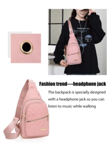 1 PC Women's Crossbody Chest Bag, Women's Wallet, Fashionable Chest Bag, Waterproof And Breathable Fabric, Multiple Storage Spaces, Front Bag, 6 Sizes To Choose From, Suitable For Travel, Work, Shopping - 彩色 - 查看 7