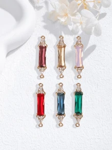 2 pièces/set Boucles d'oreilles élégantes aux zirconiums micropavés de couleurs mixtes, boucles d'oreilles pendantes géométriques polyvalentes à la mode pour femmes. Convient pour la fabrication de bijoux tels que colliers, bracelets, boucles d'oreilles, porte-clés