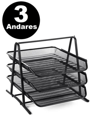 Organizador Mesa Porta A4 Papel Documentos 3 Bandeja