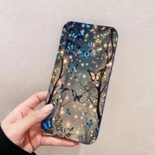 Glow In The Dark Butterfly Phone Case For  Galaxy A06 A16 A55 A54 5G A52 A53 A14 A34 A15 A35 S21 FE S25 S22 S23 S24 Ultra - 2_Dark Grey - View 3