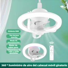 Ventiladores de Techo con Luces y Fragancia, Ventilador de Rotación de 360°,  Luminosidad Regulable y Múltiples Modos de Colores RGB, 3 Velocidad de Viento y Función de Apagado Temporizado. - Tipo de Enchufe A USA (110-127V) - Ver 3