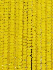 1pc Marigold Garland For Artificial Marigold Flowers For Christmas, Party Wreath, Artificial Flower Wreath, Wedding Decoration, Festival Decor, Spring Shrub Floral, Halloween/Thanksgiving/Fall Decoration Rama Decoration, Valentine's Day, Gift Home Decor Halloween Decor Room Decor - Multicolor - View 11