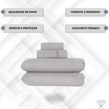 Jogo de Lençol Cama Casal Queen 4 Peças Micropercal Conjunto de Quarto 400 Fios Luxo Antialérgico