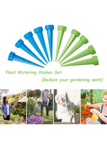 10 قطع من أجهزة الري الآلية للنباتات - نظام التحكم في الري الذاتي مع صمام إطلاق بطيء ، نظام تحكم في الري بالتنقيط القابل للتعديل ، أجهزة تنقيط آلية للأصص ، نظام ري للنباتات المزروعة في الأصص للاستخدام الداخلي والخارجي - متعدد الألوان - مشاهدة 7