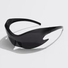 Luxury Brand Sports Punk Y2K Sunglasses Women Men Unique Goggle One Piece Sun Glasses For Male Cycling Hip Hop Shades UV400 - C_green - 查看 2
