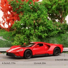 Modelo de coche a escala 1:43 fundido a troquel para  GT 2017 - Coche de juguete de aleación con acción de retroceso, rojo/negro, diseño detallado, regalo perfecto para niños y coleccionistas, vehículo de juguete a presión | Artículo de coleccionista | Juguete de aleación de zinc - Rojo - Ver 6