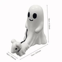 1 pieza Estatua de perro fantasma caminando, decoración del hogar creativa, accesorio para fiesta de Halloween o casa encantada