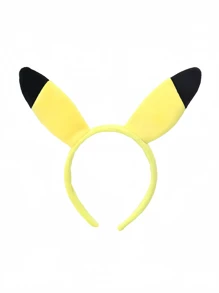 pokemon 1/4 Pcs Headbands - Fun And Festive Yellow-Themed Accessories, Pikachu Hair Hoops With Ear Designs, Foldable Ear Style