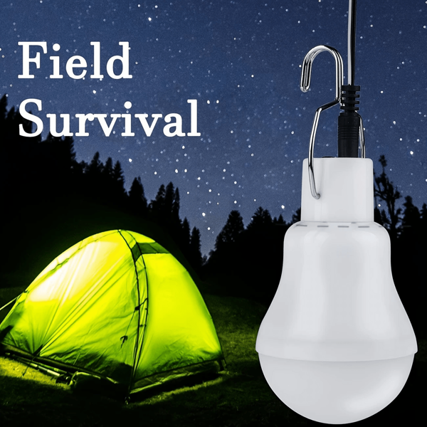 Lâmpada LED solar para áreas externas, 2 peças/1 peça, iluminação de emergência solar recarregável, luz branca, com gancho, portátil, lanterna, luz noturna, iluminação de cabine, lâmpada reserva para falta de energia, adequada para casa, jardim, camping, pesca
