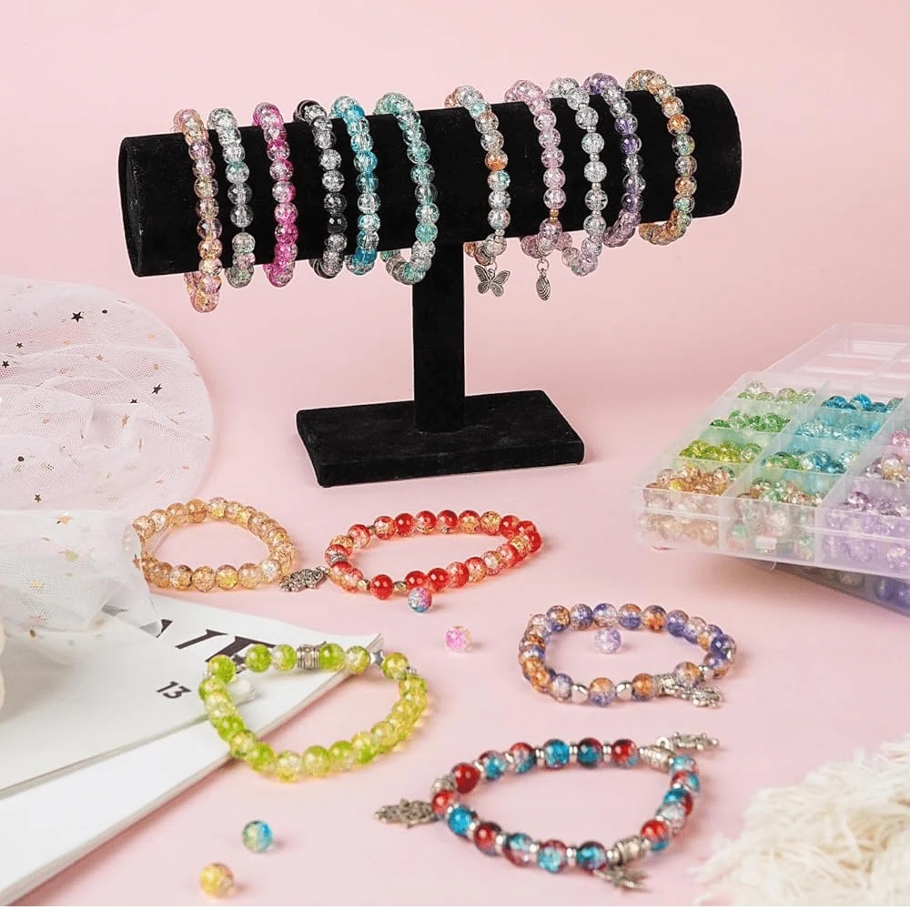 50pcs/360pcs/720pcs 8mm Crystal Glass Beads String Kit For Jewelry Making DIY Bracelets, Necklaces, Earrings, Crafts (Random Color) - Multicolor - View 3