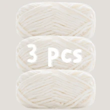 3pcs/Set 6mm Thick Velvet Chenille Yarn, 100% Polyester Fiber Yarn/Soft & Delicate, Suitable For Crochet Knitting Sweaters, Coats, Slippers, Hats And DIY Handicrafts - Multicolor - View 35
