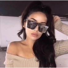 Vintage Male Sunglasses Men Brand Black Square Shades UV400 Gradient Sun Glasses For Women Cool One Piece Designer Gafas De Sol - C11_Gold - View 2