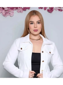 Women's Jacket Coat Wool Blend With Buttons Elegant Warm Fashion Style Winter Fashion