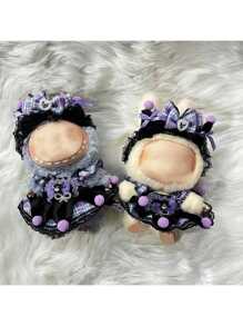 1set Of 2pcs Cosplay Kuromi 15cm, 16cm, 17cm Doll Clothing Accessory Set, Suitable For 6.63-Inch To 6.67-Inch Dolls, Clothes Only (No Doll Included), Birthday Gift, Festival, Easter, Holiday Gift (Style And Ribbon Color Random)