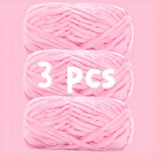3pcs/Set 6mm Thick Velvet Chenille Yarn, 100% Polyester Fiber Yarn/Soft & Delicate, Suitable For Crochet Knitting Sweaters, Coats, Slippers, Hats And DIY Handicrafts - Multicolor - View 27
