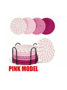 16pcs/8 Pcs Minimalist Table Woven Coasters, Drink Coasters With Holder,Kitchen Table Heat-Resistant Coasters And Thick Insulation Pads,4 Colors Absorbent Coaster Set For Home Decor Tabletop Protection Suitable For Kinds Of Cups, 4.3 Inches Christmas For Holiday Gift Giving