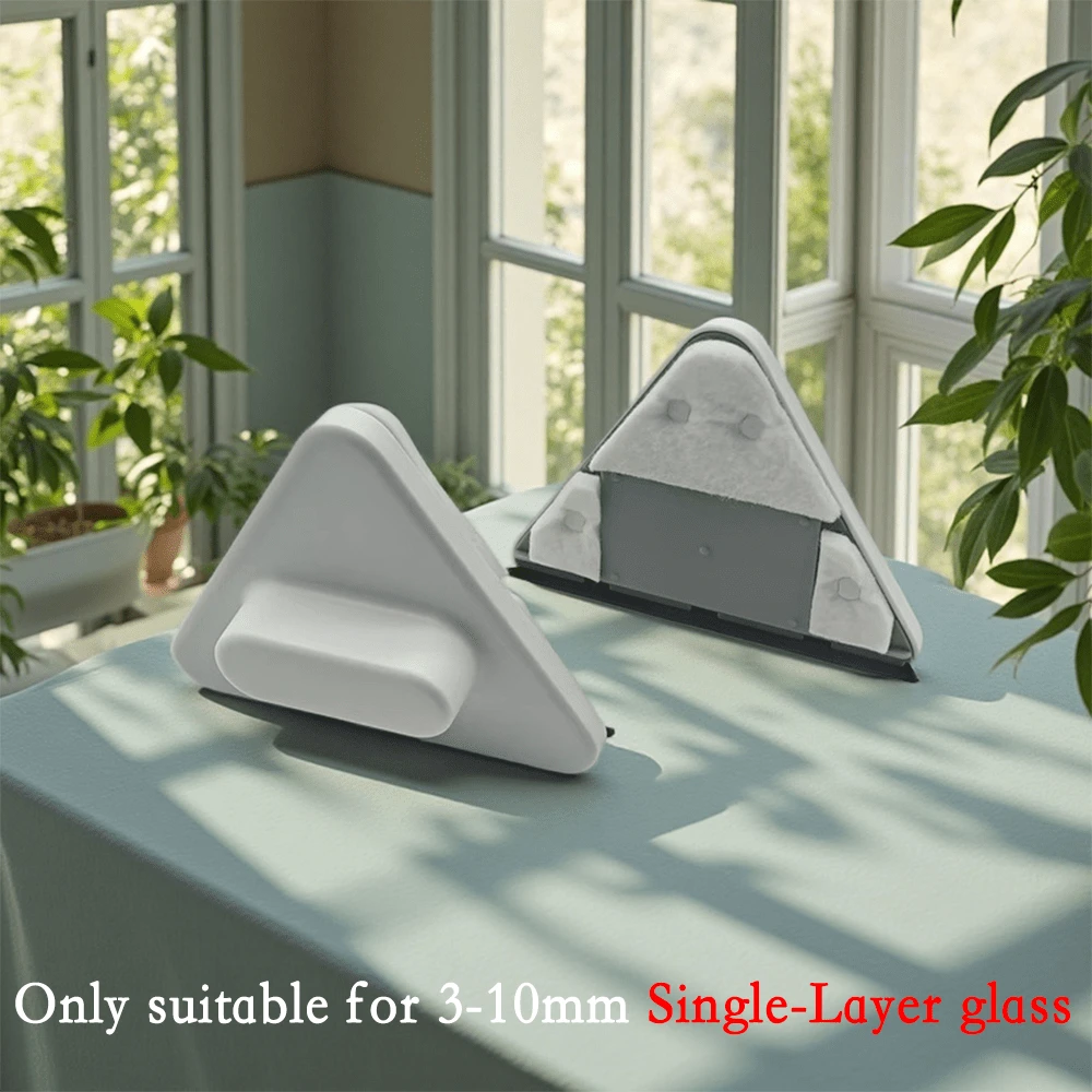 仅适用于 3-10 毫米单层玻璃，1 个双面磁性玻璃清洁器，不适用于双层玻璃，汽车挡风玻璃清洁工具，磁性玻璃刮水器，单层玻璃清洁配件，可重复使用工具 - 彩色 - 查看 1