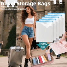 24 Pack Travel Compression Storage Bags, Multiple Sizes Roll Up Vacuum Storage Bags Hand Roll Durable Space Saver Bags For Clothes Clothing Travel Accessories Backpack Suitcase Organizer Compression Bags For Travel, Camping Essentials, Luggage Packing Organiser Vacuum Seal Bags For Clothing Back To School Travel Moving Must Have