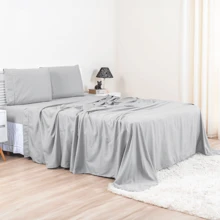 Jogo de Lençol Cama Casal Queen 4 Peças Micropercal Conjunto de Quarto 400 Fios Luxo Antialérgico