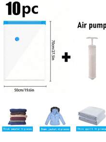 13-1PC 旅行真空袋,真空收纳袋,大容量真空袋,收纳袋,压缩收纳袋,带泵真空袋,旅行袋,收纳盒,真空泵,适用于卧室,行李箱,衣物收纳,女士连衣裙,夏季旅行必备品,假日必备品 - 彩色 - 查看 13