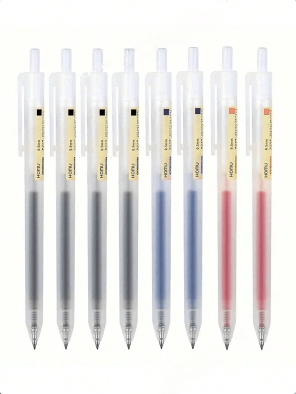 8-Pack Retractable Gel Ink Pens Set: Black/Red/Blue, 0.5mm Fine Point Rollerball Pens, Office & School Supplies School Supplies, Back To School