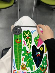 1 Peça Capa de Tablet com Ilustração de Expressão Fofa de Planta Verde de Verão com Sabor de Alho, Capa Protetora Espessa Antideslizante Giratória de 360 Graus Embutida para iPad 10ª Geração de 10,9 Polegadas, Capa de Tablet Portátil de Couro Protetora para iPad 10,2 Polegadas